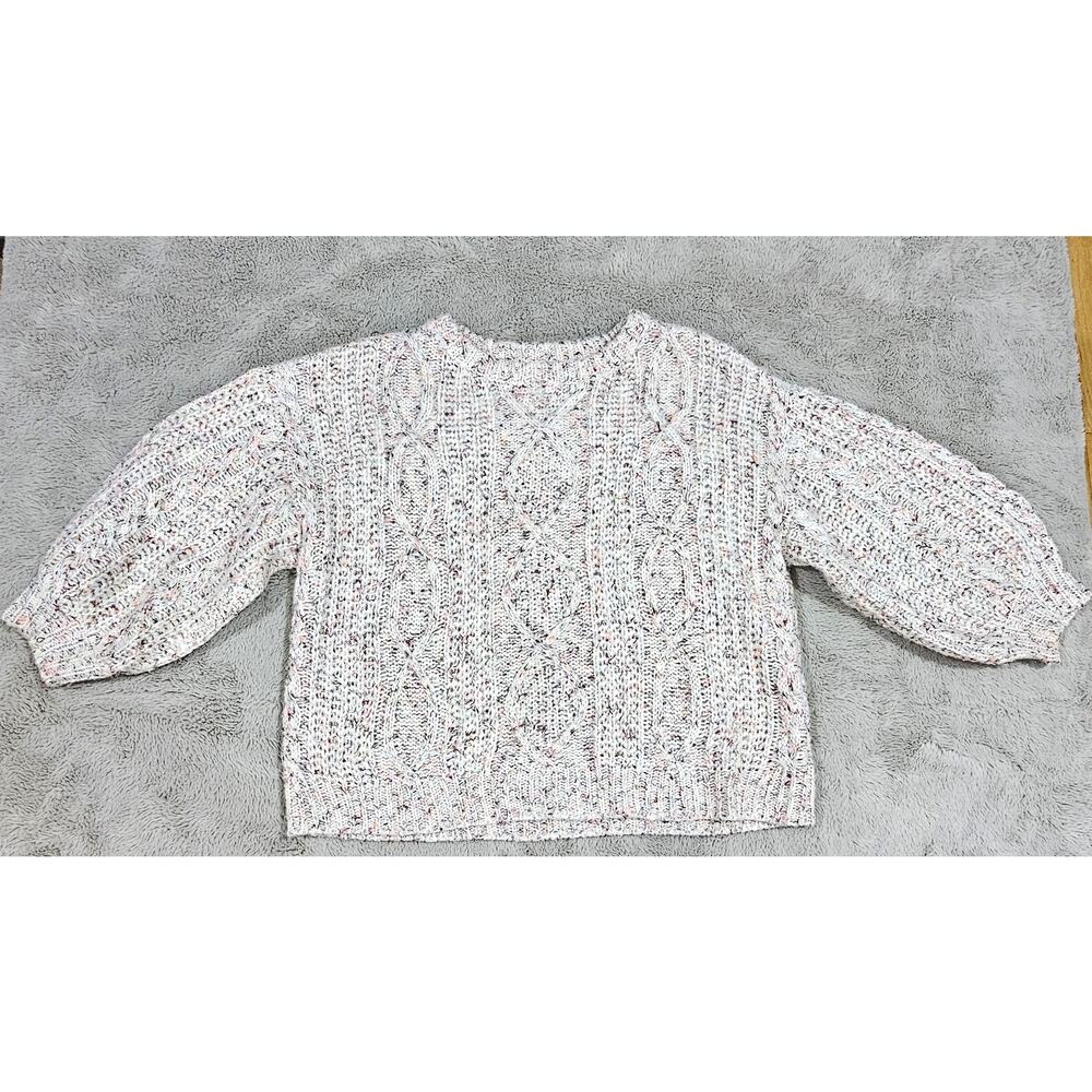 Little Lies Sweater, Confetti, Cable Knit, Anthropologie 3/4 Sleeve Size S/M New